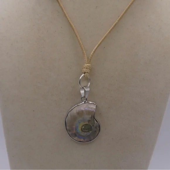 Aura Ammonite Pendant on Adjustable Rope - Picture 6 of 7